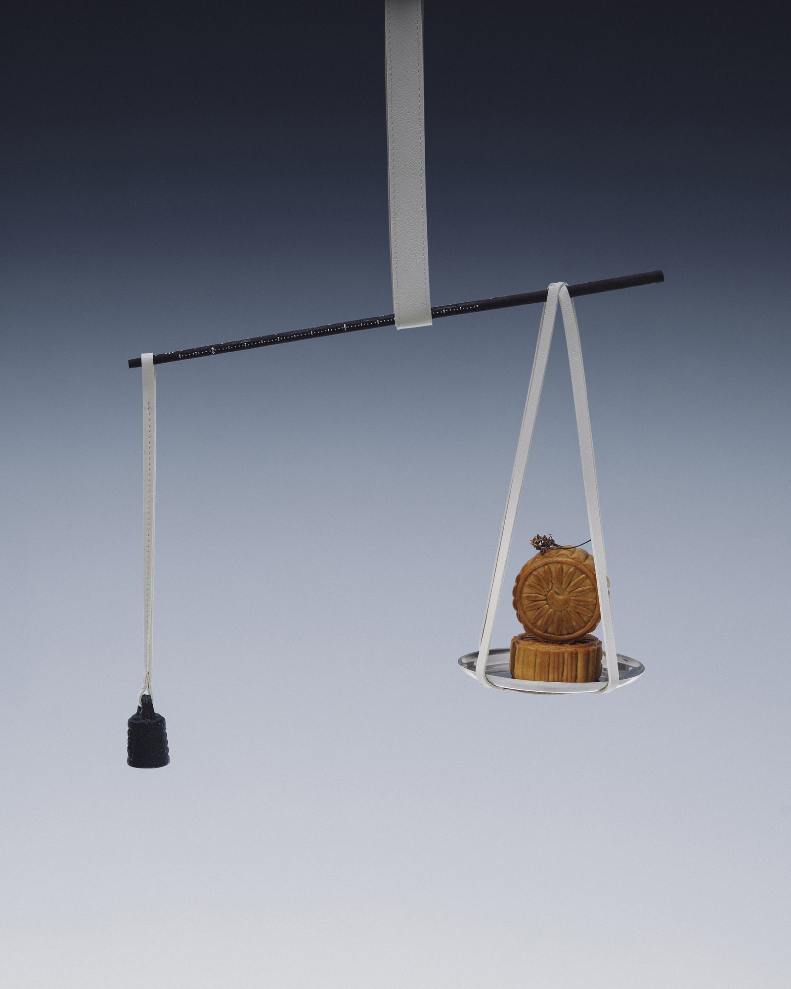 Mooncake on a balance scale